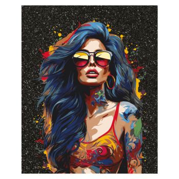 Картина по номерам на холсте с глиттером ТРИ СОВЫ 